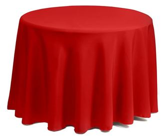 Fata de masa Kotonia Home - rotunda cu diametrul 240 cm, Damasc Saten DeLux, 100% bumbac, rosu