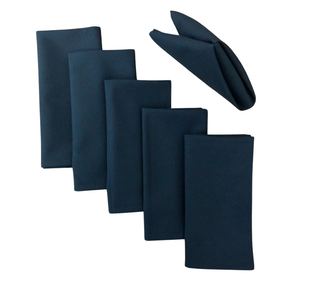 Комплект от 10 салфетки за маса Kotonia Home - 45x45 см, Damask Satin DeLux, 100% памук, тъмносини