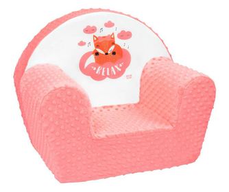 Детско дунапреново кресло, с щампа лисица, New Baby, сьомга