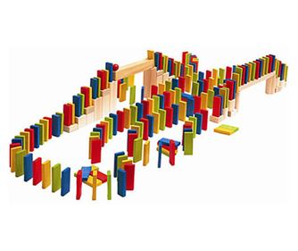 Multi Domino színes fa társasjáték