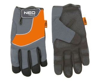 Manusi piele sintetica, insertie pvc, marime XL, NEO