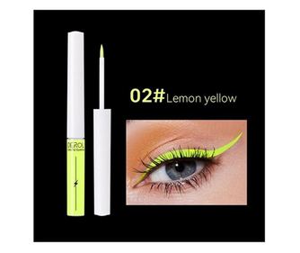 Tus de ochi colorat, Derol, Eyeliner lichid, 02 Lemon Yellow, 4 ml