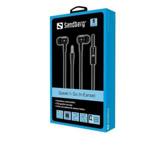 Slušalke in-ear z žico Sandberg 125-62 mikrofon črne barve