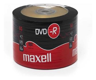 Maxell DVD-R 4.7Gb 120 minut 16X brez ohišja SHR50kos 275732