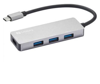 Hub USB tip C - 1x USB 3.0 + 3x USB 2.0 aluminij Sandberg 336-32