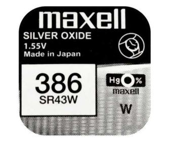 Baterija za uro Maxell SR43W V386 AG12 1.55V srebrov oksid 1kos