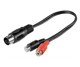 DIN apa 180 5 tűs apa 2x RCA anya 0,2m Goobay kábel adapter