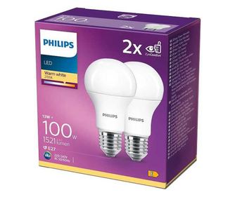 Set 2x LED žarnica Philips E27 A60 13W (100W) 1521lm 2700K topla svetloba 929001234531 2kos