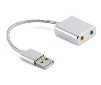 Καλώδιο προσαρμογέα USB 2.0 - κάρτα ήχου 7.1 εικονική 10cm αλουμίνιο WELL