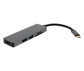 Προσαρμογέας USB Type C - HDMI +2x USB 3.0 +αναγνώστης καρτών Well