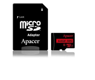 Κάρτα microSDXC UHS-I Apacer 64GB κατηγορία 10 με αντάπτορα SD