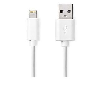 Kabel za polnjenje/podatke Apple Lightning 8-pin - USB-A moški 1m 2.4A bel Nedis
