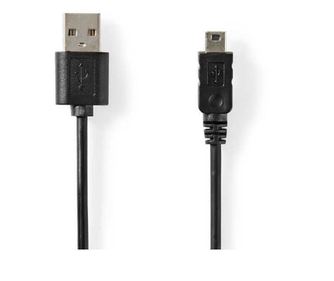 Kabel USB 2.0 A moški - Mini USB 5-Pin moški 3m črn Nedis