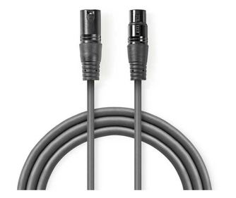 Digitalni DMX Premium kabel Nedis Stereo XLR 3-pinski moški - XLR 3-pinski ženski 110Ohm 0.5m siva COTH15012GY05
