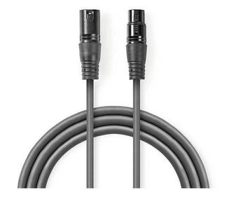 Ψηφιακό καλώδιο DMX XLR 3-pin αρσενικό - XLR 3-pin θηλυκό 110 Ohm 1.5m γκρι Nedis