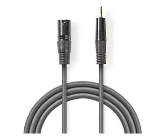 Avdio kabel XLR 3-Pin moški - 3.5mm Jack moški 3m siva Nedis
