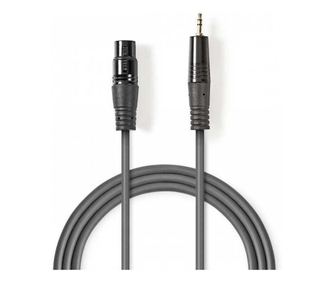 Uravnotežen avdio kabel XLR 3-pinski ženski - Jack 3,5 mm moški stereo 1m siva NEDIS