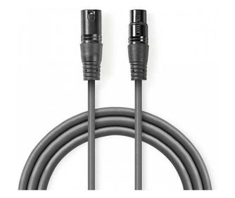 Καλώδιο προσαρμογέα DMX XLR 3 ακίδων θηλυκό - XLR 5 ακίδων αρσενικό 0.3m γκρι Nedis