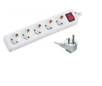 Πολύπριζο 5 θέσεων 5μ με διακόπτη 3xG1.5mmp 3500W Well