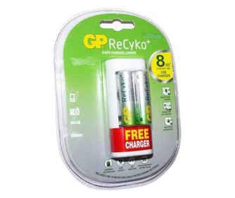 Polnilec AA/AAA NIMH R3/R6 + 2xR6 2100mAh + adapter WA12 GP
