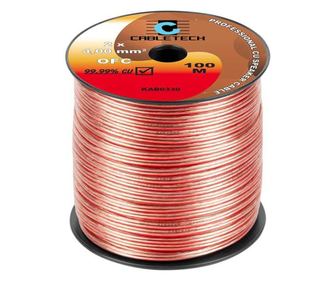Kabel zvučnika OFC bakar 2x4mm 1m Cabletech KAB0330
