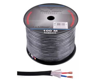 Kabel za zvočnik PROFESSIONAL okrogel izoliran 2x1.5mm Baker + bombažna vlakna 7.2mm AZUSA