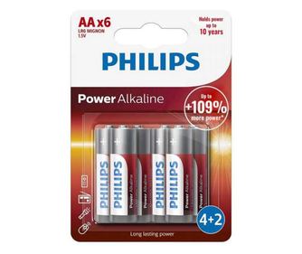 Baterije POWER alkalne AA LR6 blister 6kos PHILIPS