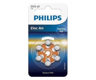 Baterije za slušne aparate ZA13 ZINC AIR blister 6 kos PHILIPS