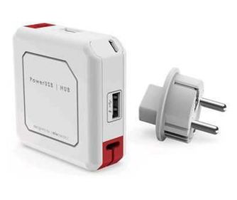 Κόμβος mini USB 2.0 με 4 θύρες λευκό/κόκκινο Allocacoc PowerUSB HUB