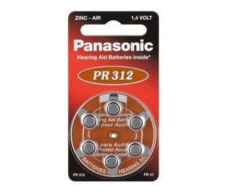 Baterije za slušne aparate PR312 Panasonic 6 kos