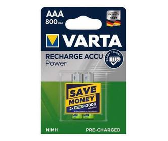 Σετ επαναφορτιζόμενων μπαταριών R3 AAA 800mAh Ready2Use 2τεμ/blister Varta