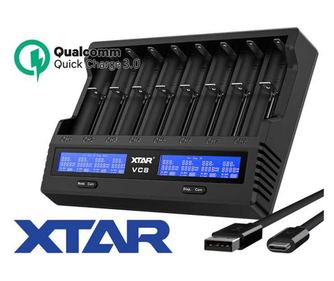 Univerzalni polnilec baterij 8x LI-ION NI-CD NI-MH VC8 XTAR VC8PBAAZ20251
