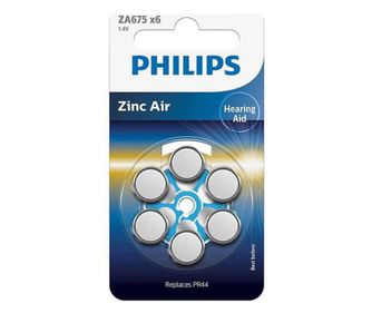 Baterije za slušne aparate ZA675 1.4V CINK ZRAK blister 6kos PHILIPS ZA675B6A/00