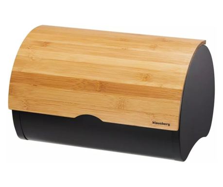 Κουτί ψωμιού Klausberg KB 7711, 32 cm, Ελαφριά και ανθεκτική κατασκευή, Μπαμπού, Καφέ/μαύρο