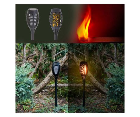Komplet 4 solarnih vrtnih svetilk v stilu "Torch" z 12 LED diodami