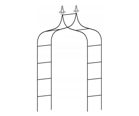 Lučna metalna pergola za vrt, šiljasta, 150x37x240 cm