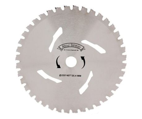 Диск за храсторез/тример, Micul Fermier, за рязане на храсти, 255x25.4 мм, 40 зъба