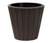 Dekoratív virágcserép, kerek, barna, 11/21 L, 34,8x32,5 cm, Woode