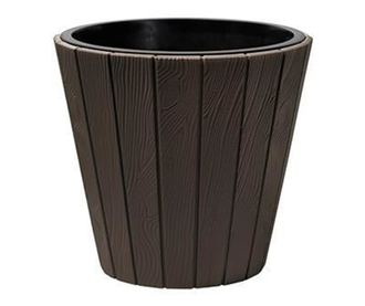 Dekoratív virágcserép, kerek, barna, 11/21 L, 34,8x32,5 cm, Woode