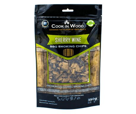 Hrastovi ostružki za dimljenje, infuzirani z vinom Sherry, 350g
