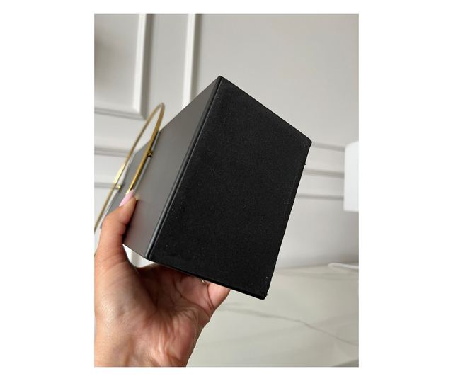Decoratiune tip ceas Heritage, metalica, negru si auriu, 25x9x37cm