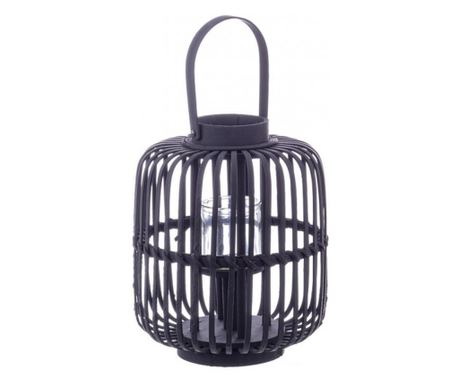 Σετ 4 Μαύρα Φανάρια Μπαμπού Brielle 24x29 εκ.
