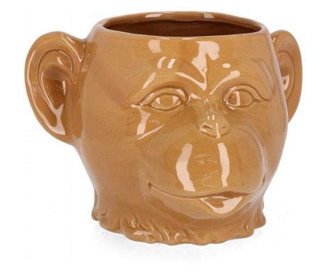 Set od 6 keramičkih posuda za cvijeće Dolomite Monkey smeđe 25x23,3x16,5 cm