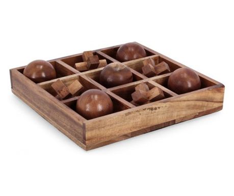Joc decorativ X-0 lemn maro 23.5x23.5x6 cm