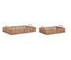 2 db Kadin 44x30x13 cm, 57x37x13 cm természetes rattan dekoratív tálca szett