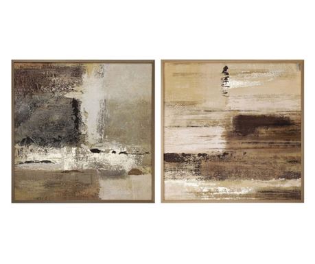Set od 2 apstraktne zidne slike na platnu 60x2,5x60 cm