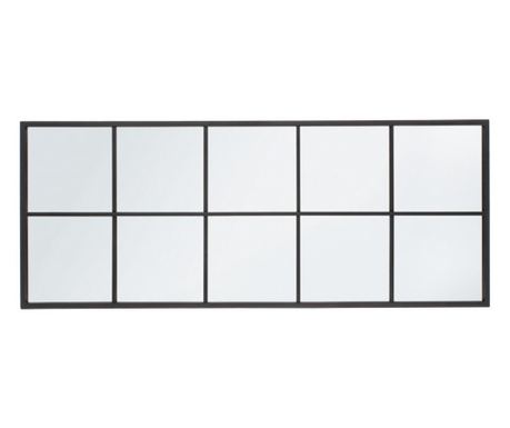Zidno ogledalo za prozore Čelik Crno 125x2,5x50 cm