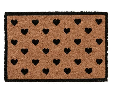 Wycieraczka Wejściowa "Hearts" Naturalna / Czarna 40x60x1,5 cm