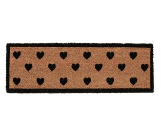 Dywanik wejściowy do domu naturalny czarny Hearts 25x75x1.5 cm