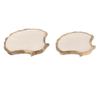 Set od 2 dekorativna drvena pladnja u smeđoj boji s bijelom emajliranom školjkom 25x23x1,5 cm, 30x25x1,5 cm